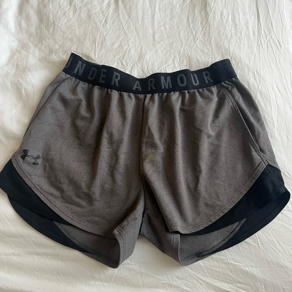 Under Armour Women's Charcoal and Black Athletic Shorts